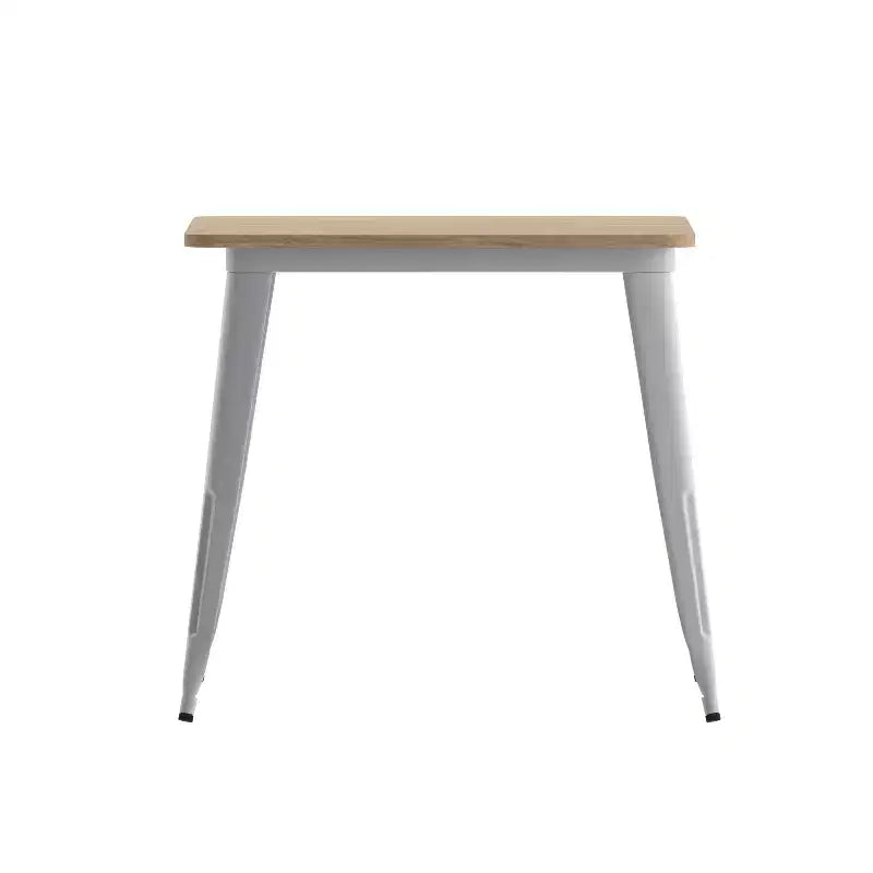 Merrick Lane Indoor/Outdoor Dining Table, 31.5 Square All Weather Poly Resin Top with Steel Base