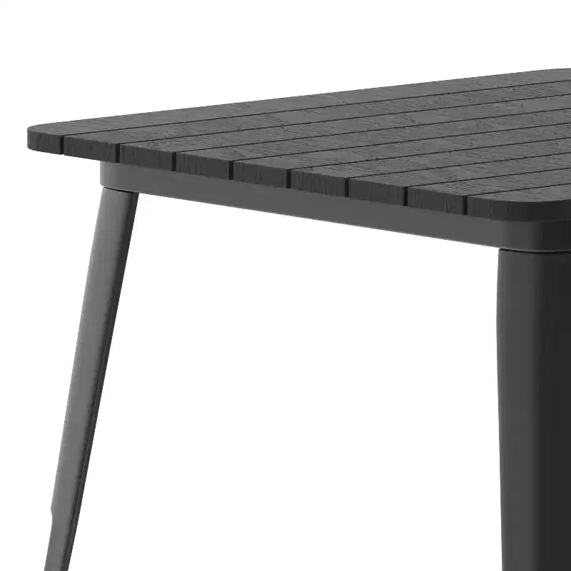 Merrick Lane Indoor/Outdoor Dining Table, 31.5 Square All Weather Poly Resin Top with Steel Base