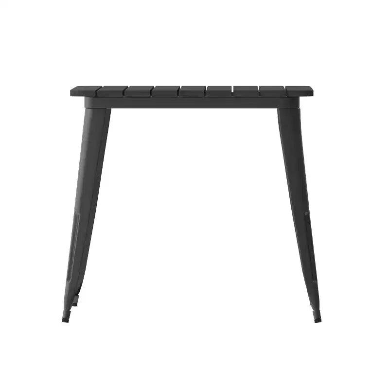 Merrick Lane Indoor/Outdoor Dining Table, 31.5 Square All Weather Poly Resin Top with Steel Base