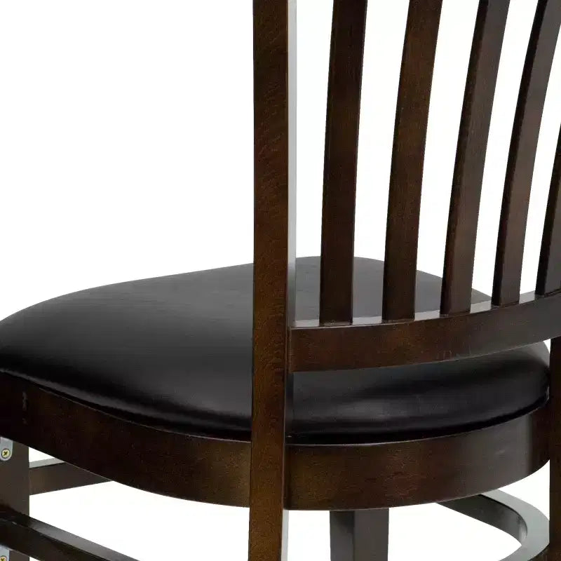Emma and Oliver 2 Pack Vertical Slat Back Wooden Restaurant Chair