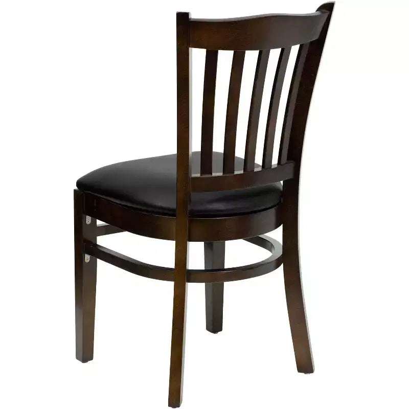 Emma and Oliver 2 Pack Vertical Slat Back Wooden Restaurant Chair