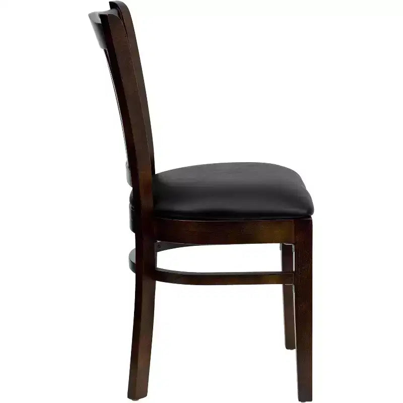 Emma and Oliver 2 Pack Vertical Slat Back Wooden Restaurant Chair