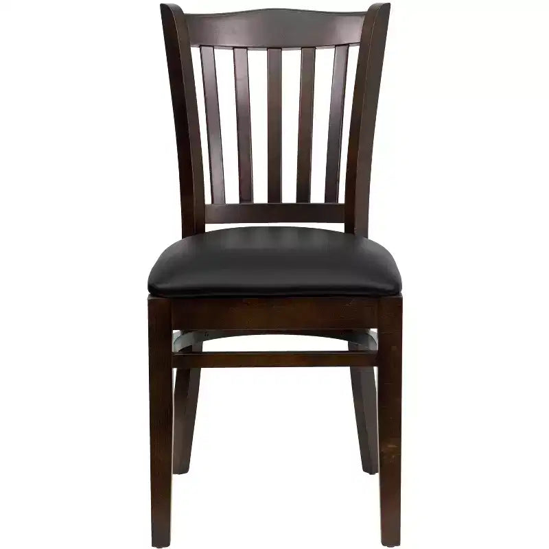 Emma and Oliver 2 Pack Vertical Slat Back Wooden Restaurant Chair