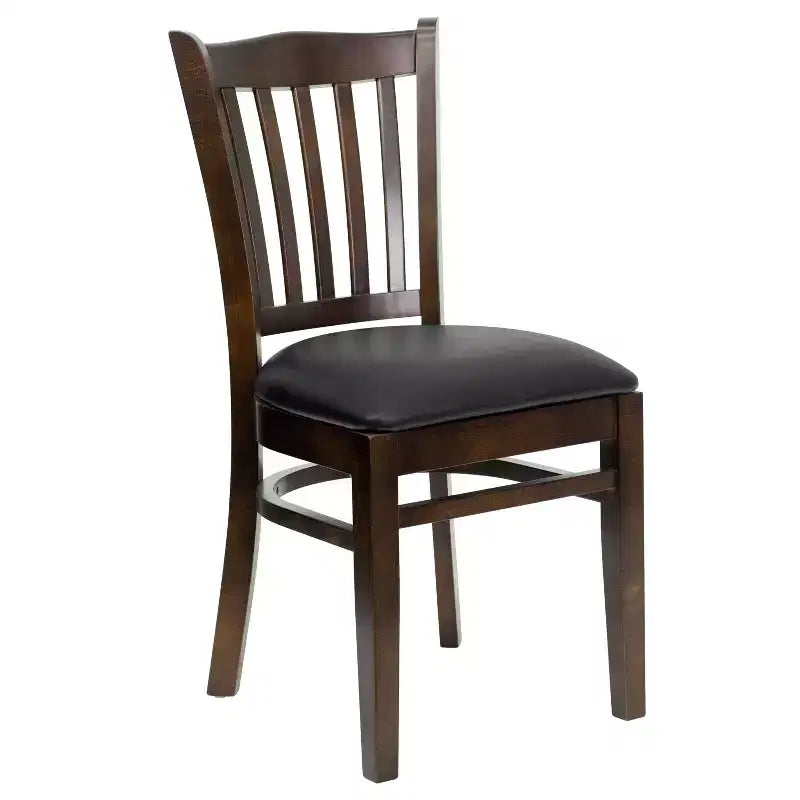 Emma and Oliver 2 Pack Vertical Slat Back Wooden Restaurant Chair