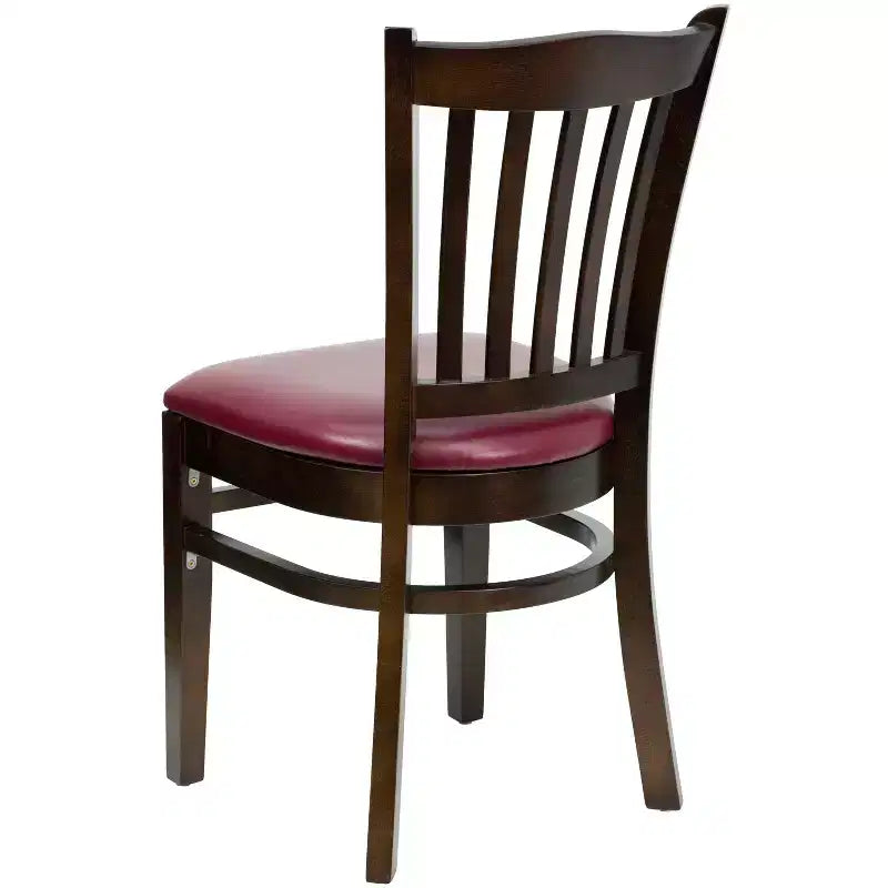 Emma and Oliver 2 Pack Vertical Slat Back Wooden Restaurant Chair