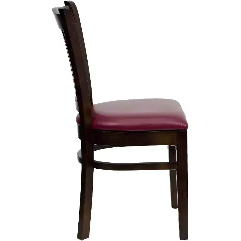 Emma and Oliver 2 Pack Vertical Slat Back Wooden Restaurant Chair