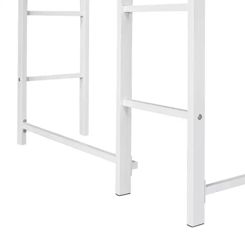 Twin Metal Loft Bed with 2 Shelves and Desk - ModernLuxe