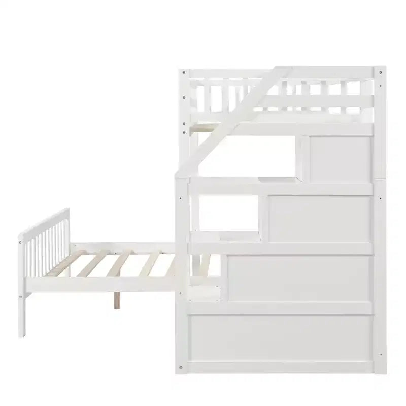 Twin over Full Loft Bed with Staircase - ModernLuxe