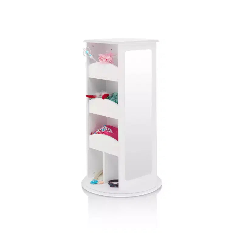 Guidecraft Kids' Rotating Dress Up Storage Center: Clothing Rack, Playroom and Bedroom Closet Organizer with Mirrors and Shelves