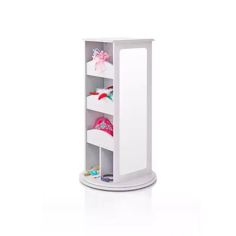 Guidecraft Kids' Rotating Dress Up Storage Center: Clothing Rack, Playroom and Bedroom Closet Organizer with Mirrors and Shelves