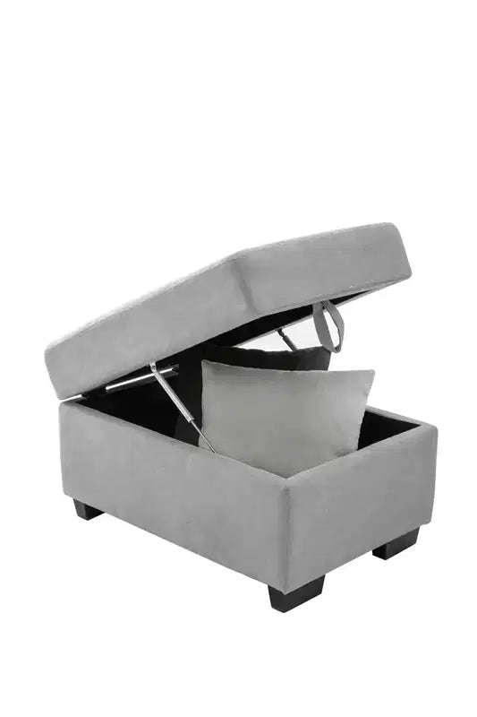 L-Shape Sleeper Sectional Sofa, Sofa Bed with Storage Ottoman & USB Charge-ModernLuxe