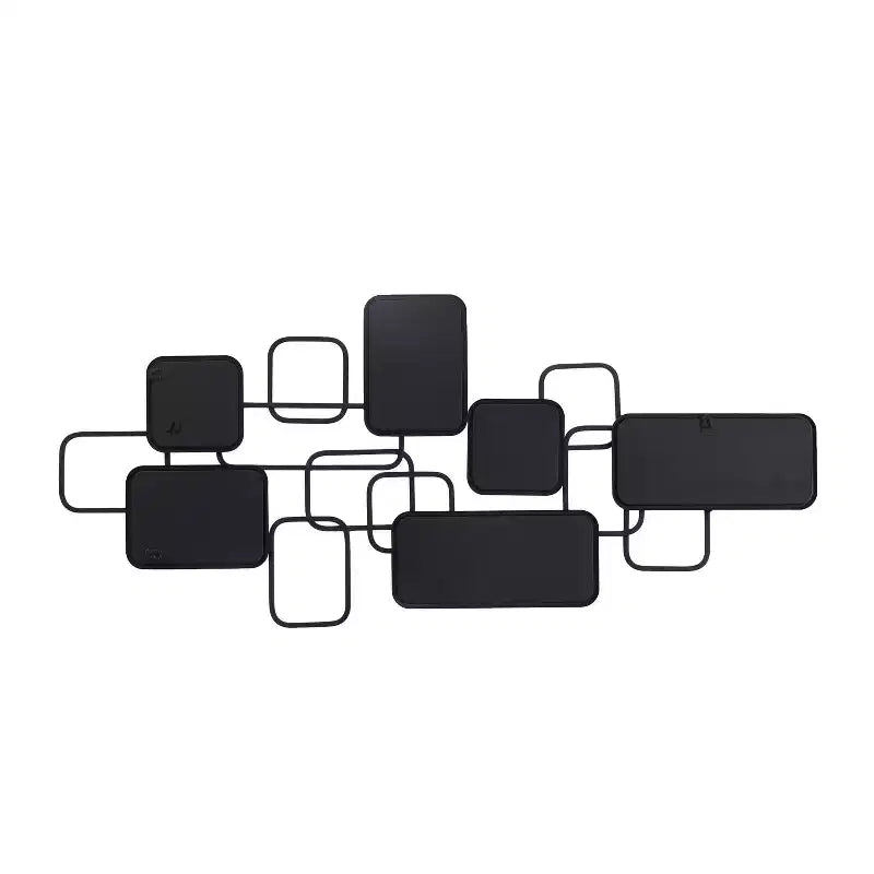 Metal Geometric Wall Mirror Black - CosmoLiving by Cosmopolitan