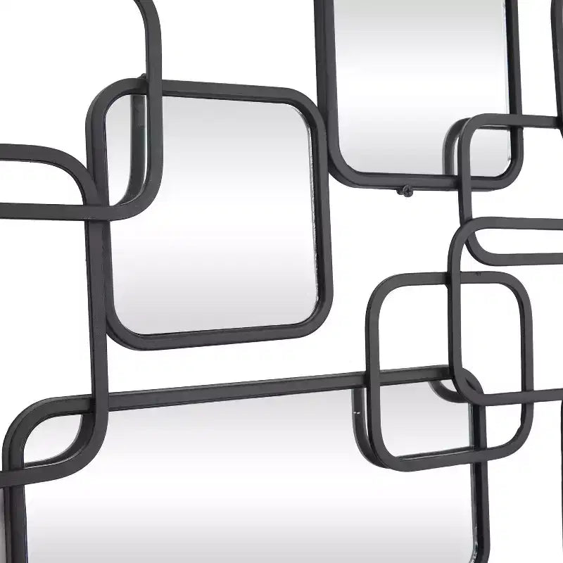 Metal Geometric Wall Mirror Black - CosmoLiving by Cosmopolitan