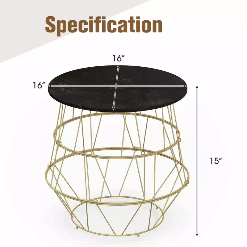 Costway Round Side End Coffee Sofa Table Nightstand with Storage Space Removeable Top