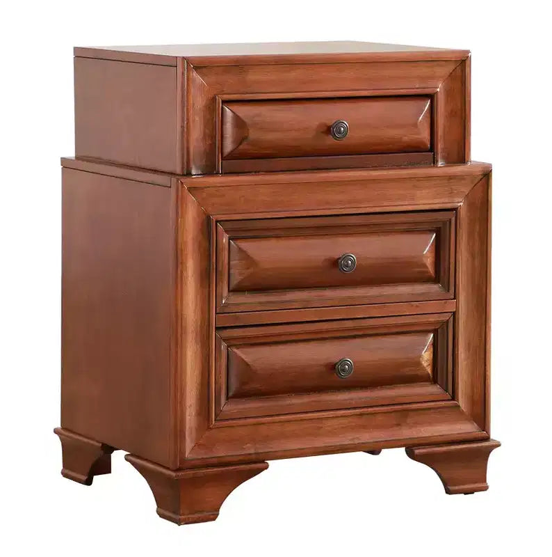 Passion Furniture LaVita 3-Drawer Oak Nightstand (29 in. H x 24 in. W x 17 in. D)