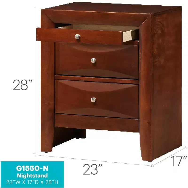 Passion Furniture Marilla 3-Drawer Nightstand (28 in. H x 23 in. W x 17 in. D)