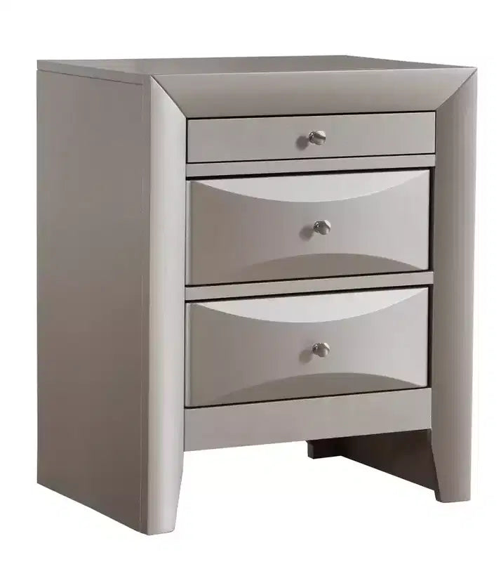Passion Furniture Marilla 3-Drawer Nightstand (28 in. H x 23 in. W x 17 in. D)