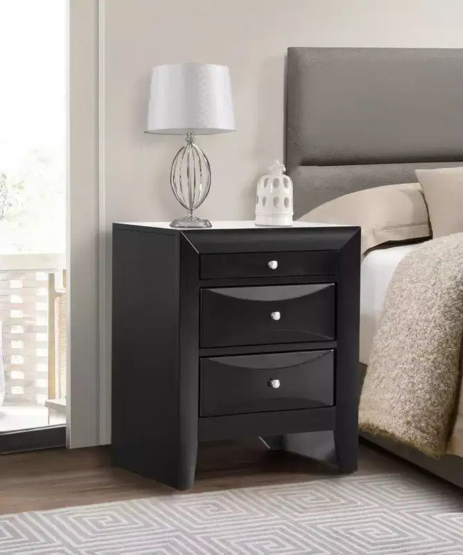 Passion Furniture Marilla 3-Drawer Nightstand (28 in. H x 23 in. W x 17 in. D)