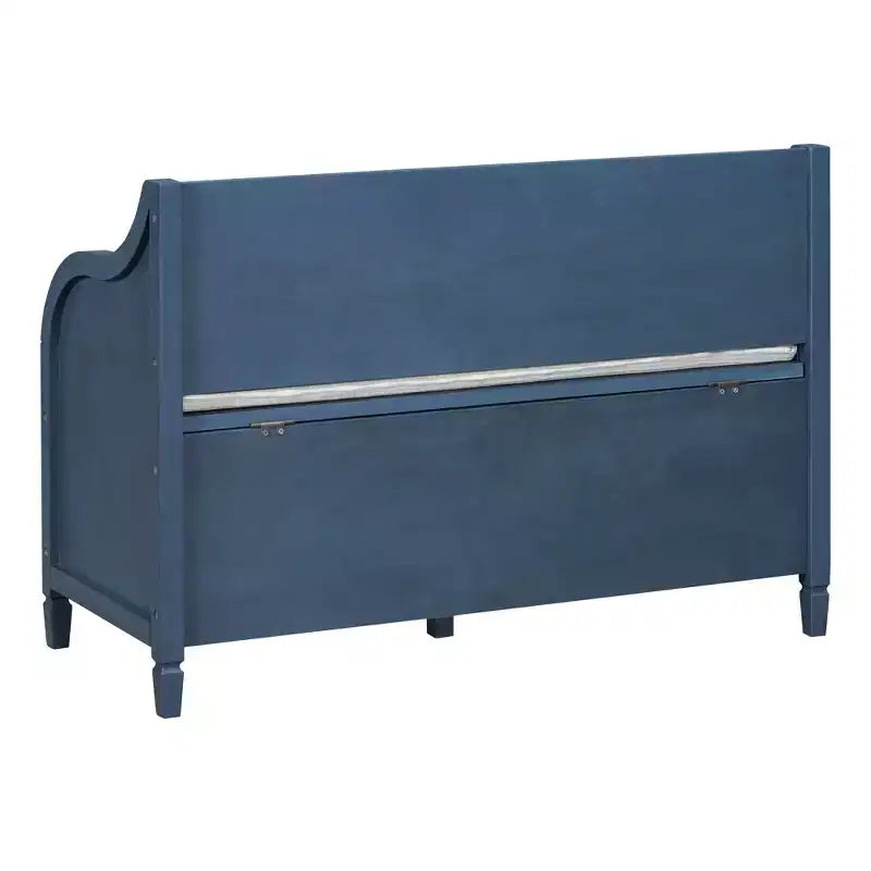 42 Rustic Solid Wood Entryway Multipurpose Storage Bench with Safety Hinges - ModernLuxe