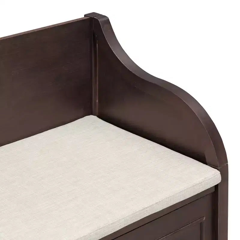 42 Rustic Solid Wood Entryway Multipurpose Storage Bench with Safety Hinges - ModernLuxe