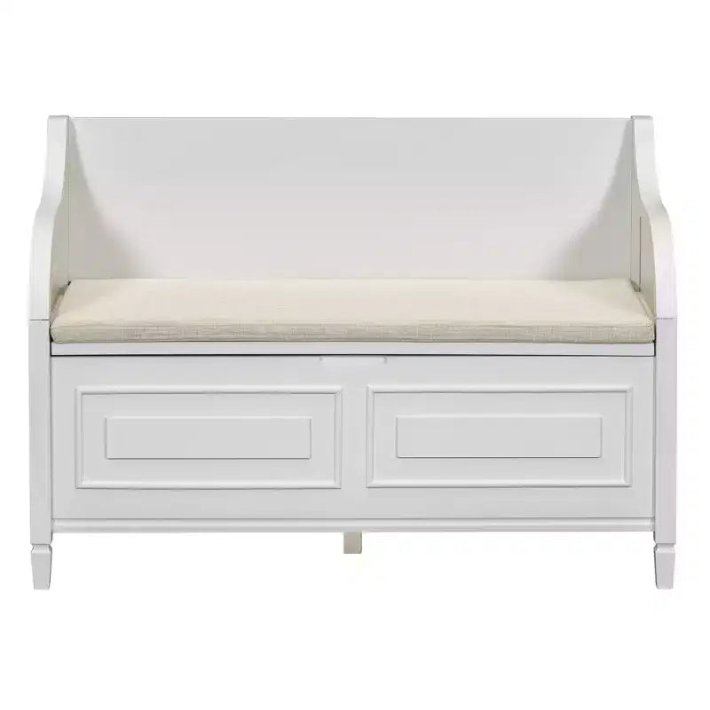 42 Rustic Solid Wood Entryway Multipurpose Storage Bench with Safety Hinges - ModernLuxe