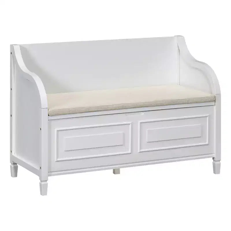 42 Rustic Solid Wood Entryway Multipurpose Storage Bench with Safety Hinges - ModernLuxe