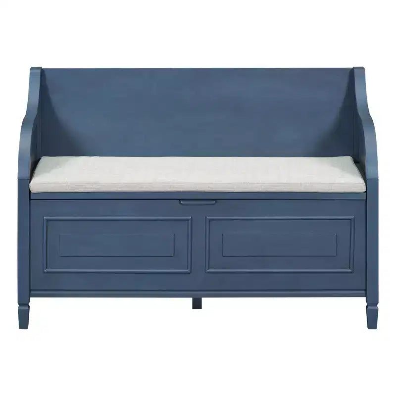 42 Rustic Solid Wood Entryway Multipurpose Storage Bench with Safety Hinges - ModernLuxe