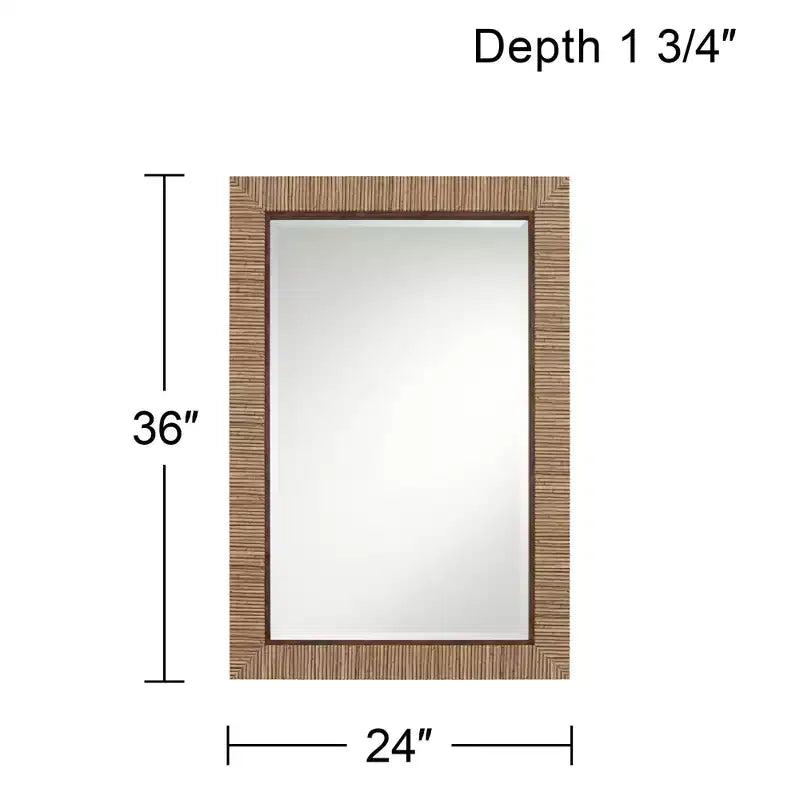 Uttermost Farria 24 x 36 Matte Natural Rectangular Wall Mirror