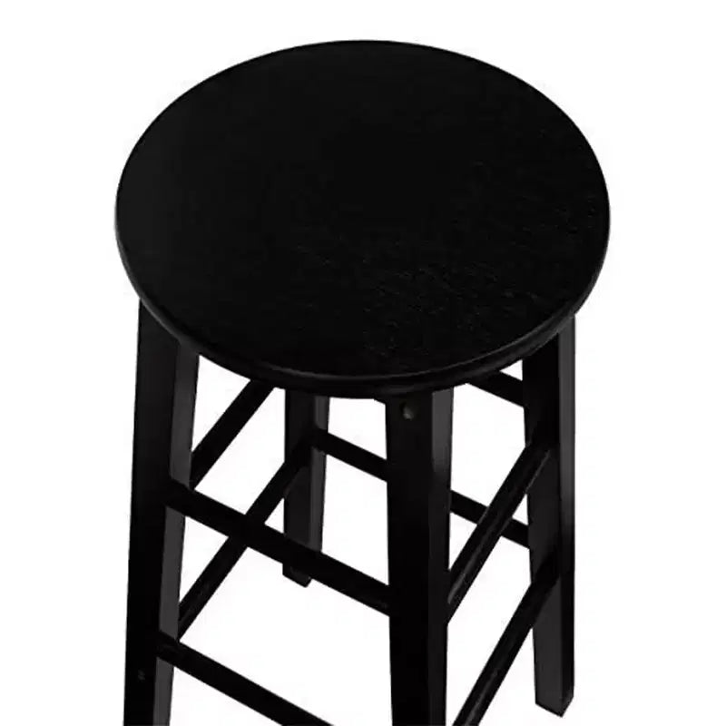 PJ Wood Classic Round Seat 24 Inch Kitchen and Counter Stools, Black (10 Pack)
