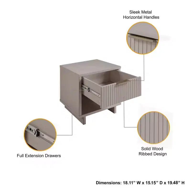 Granville Modern 1 Drawer Nightstand - Manhattan Comfort