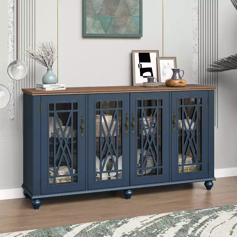 63 Vintage Storage Sideboard Buffet Accent Cabinet - Festivo