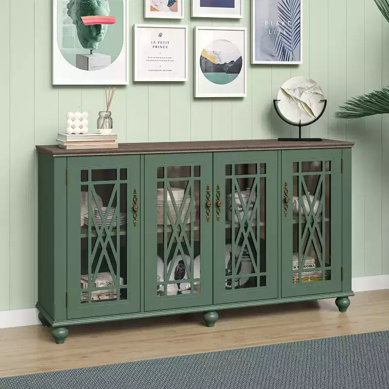 63 Vintage Storage Sideboard Buffet Accent Cabinet - Festivo