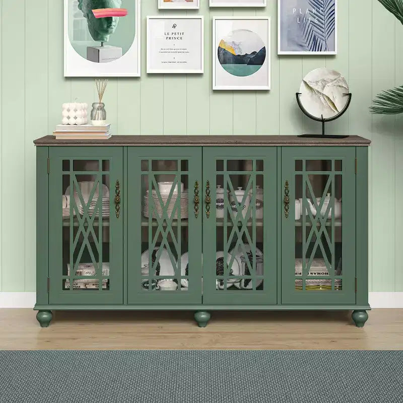 63 Vintage Storage Sideboard Buffet Accent Cabinet - Festivo