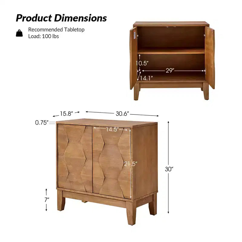 Set of 2 Lucinda 30'' Tall 2 - Door Accent Cabinet with Adjustable Shelves | HULALA HOME
