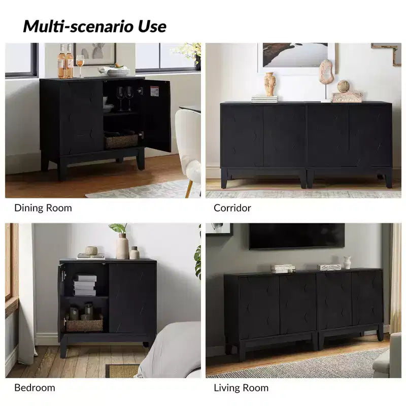 Set of 2 Lucinda 30'' Tall 2 - Door Accent Cabinet with Adjustable Shelves | HULALA HOME