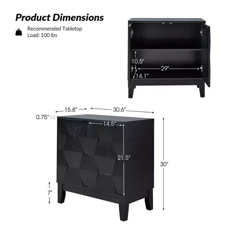 Set of 2 Lucinda 30'' Tall 2 - Door Accent Cabinet with Adjustable Shelves | HULALA HOME