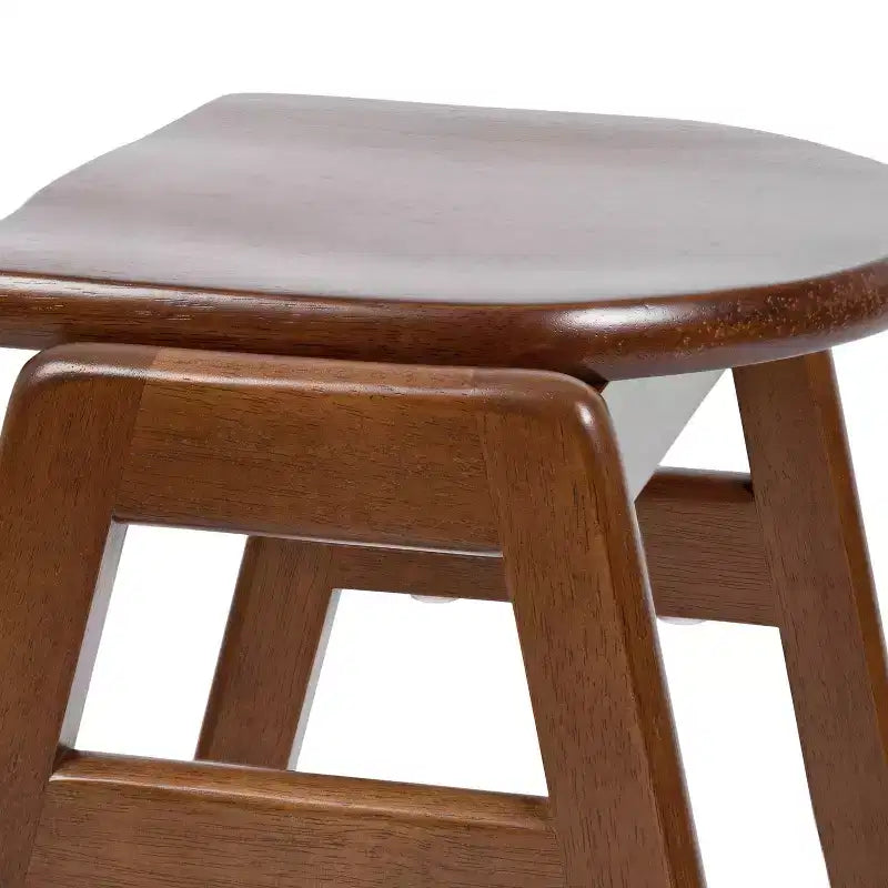 Kate and Laurel Morreau Wood Bar Stool, 17x20x29, Walnut Brown