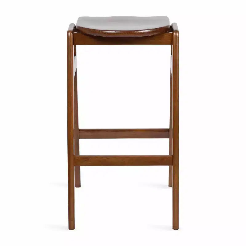 Kate and Laurel Morreau Wood Bar Stool, 17x20x29, Walnut Brown