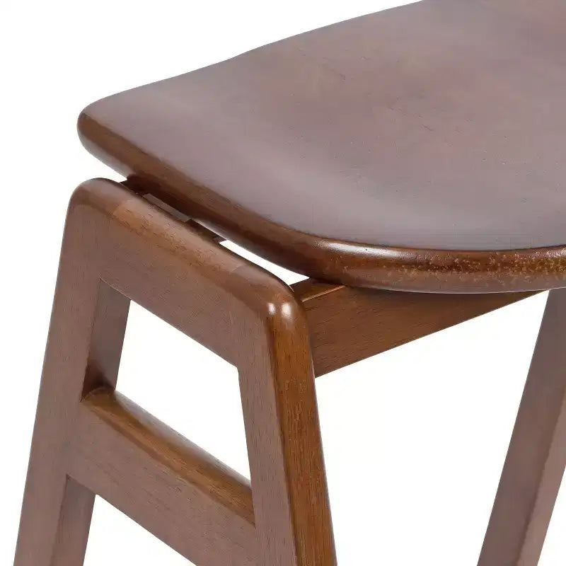 Kate and Laurel Morreau Wood Bar Stool, 17x20x29, Walnut Brown
