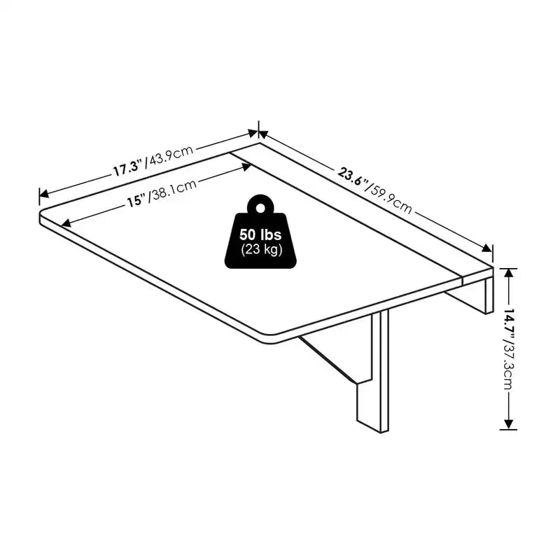 Furinno Wall Mounted Floating Computer Desk Home Office Study Table for Bathroom&Kitchen&Bedroom&Dining Room&Balcony,Espresso