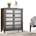 WYNDENHALL Portland SOLID WOOD 40 inch Wide Transitional Medium Storage Cabinet in Mahogany Brown - 40w x 16.9d x 44h