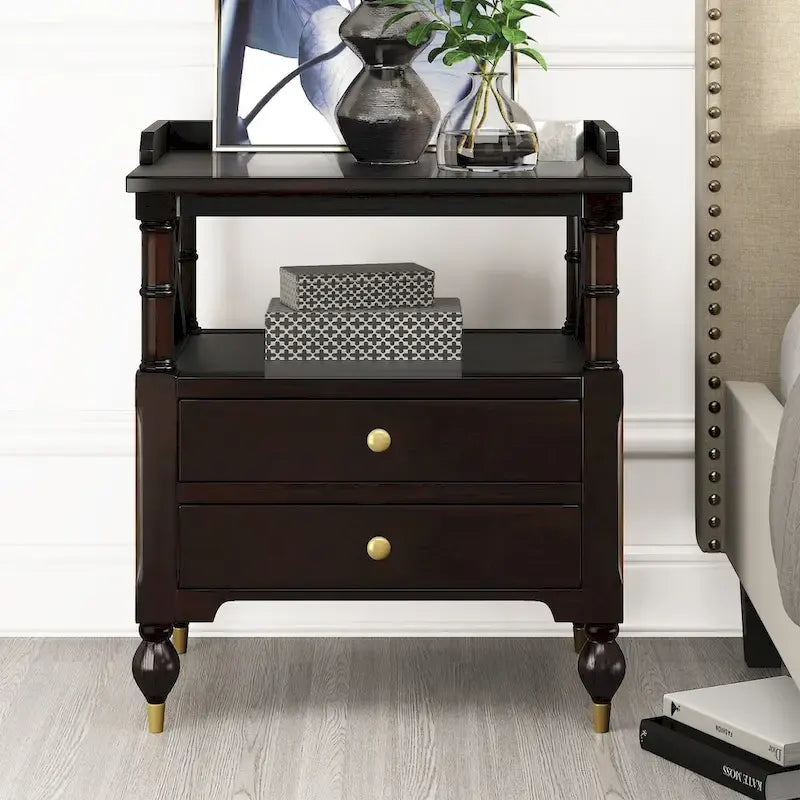 3 Pieces Bedroom Set Modern Linen Curved Upholstered Beige Platform King Bed with Two Black Cherry Nightstands