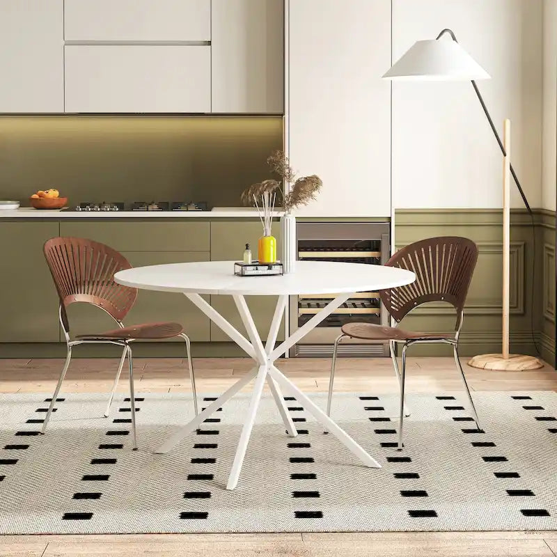 47.24 Modern Cross Leg Round Dining Table