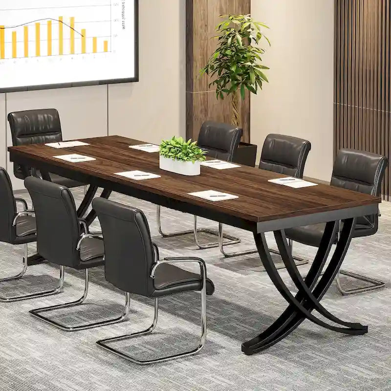 6.5FT Conference Table for 6-8 People , 78 inch Long Rectangular Seminar Table