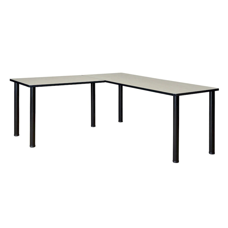 Kee 66 L-Desk with 42 Return, Beige/Black