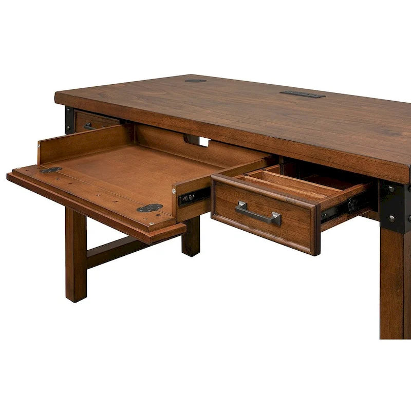 Addison Rustic Writing Desk, Writing Table, Office Desk, Brown