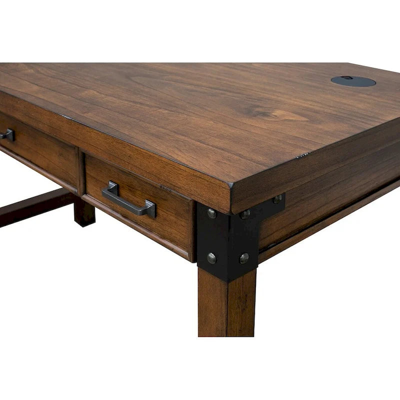 Addison Rustic Writing Desk, Writing Table, Office Desk, Brown