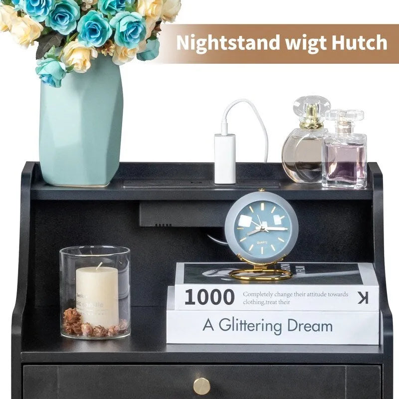 2 Drawer Nightstand with USB