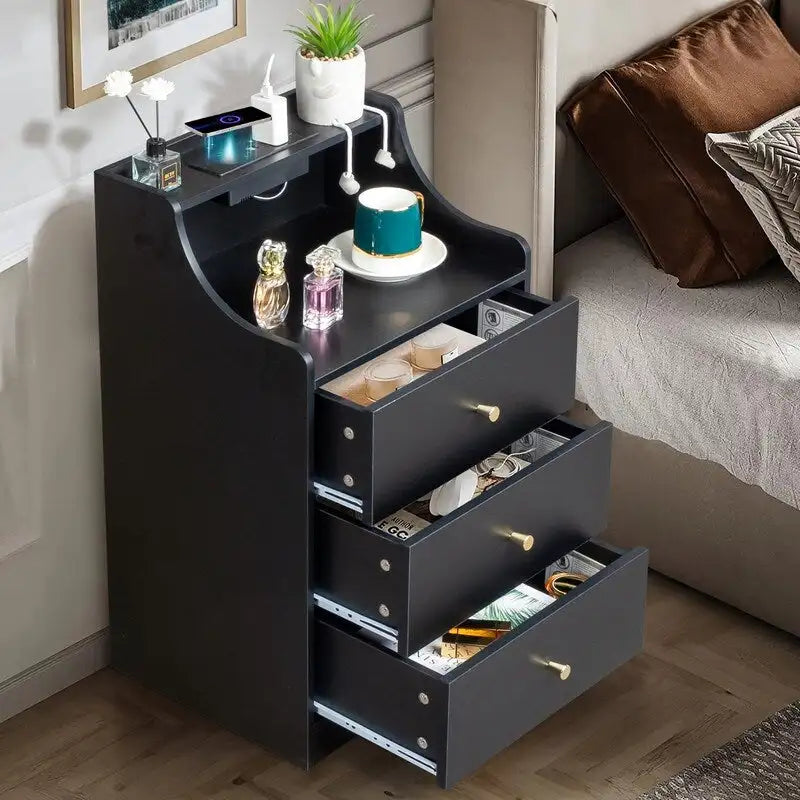 2 Drawer Nightstand with USB