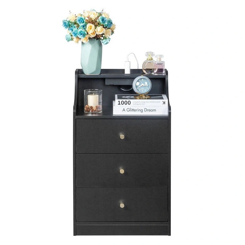 2 Drawer Nightstand with USB